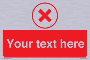 Custom red background, red cross in circle sign